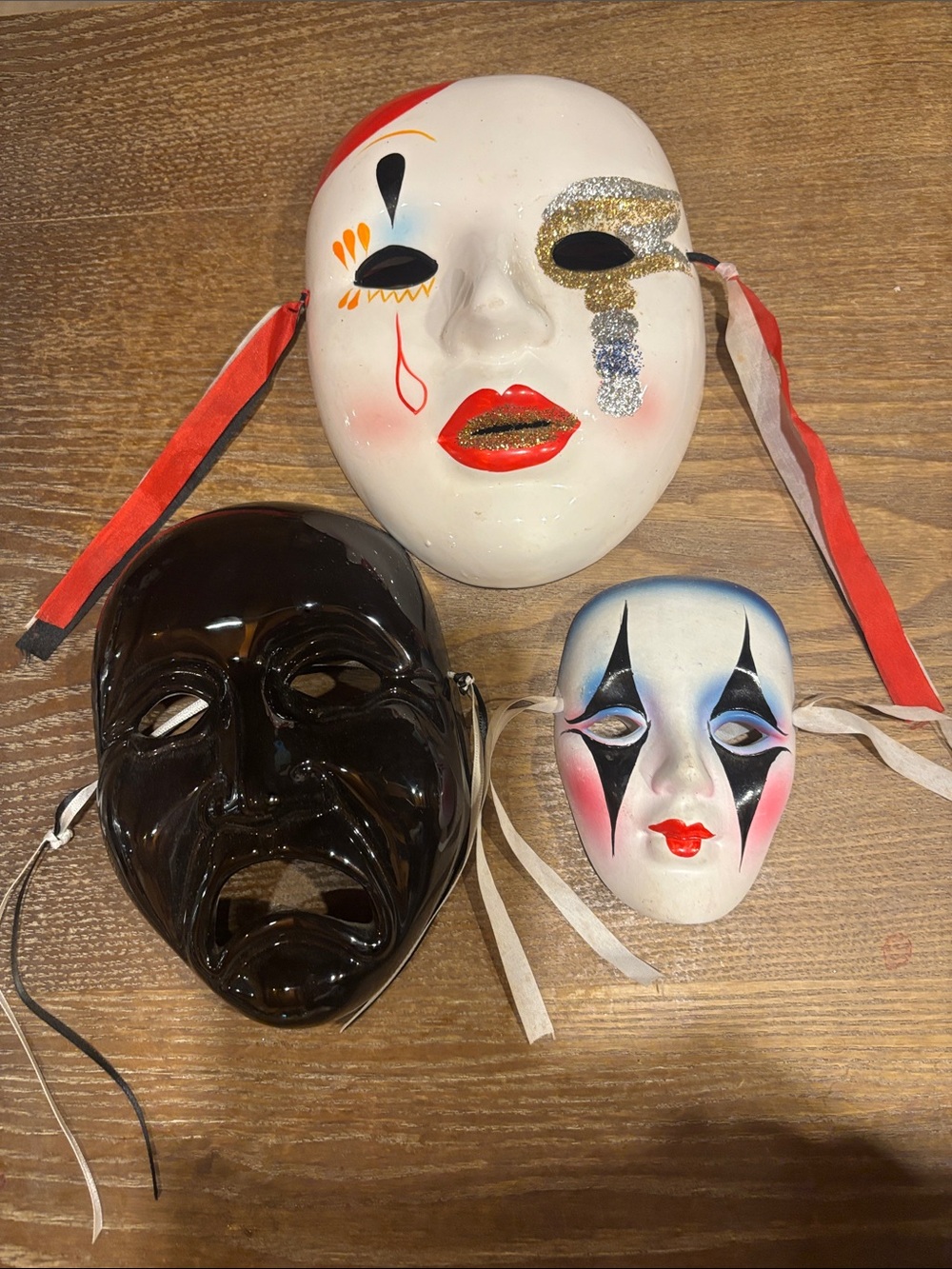 Vintage (1980’s) Set of 3 Decorative Ceramic Masks
